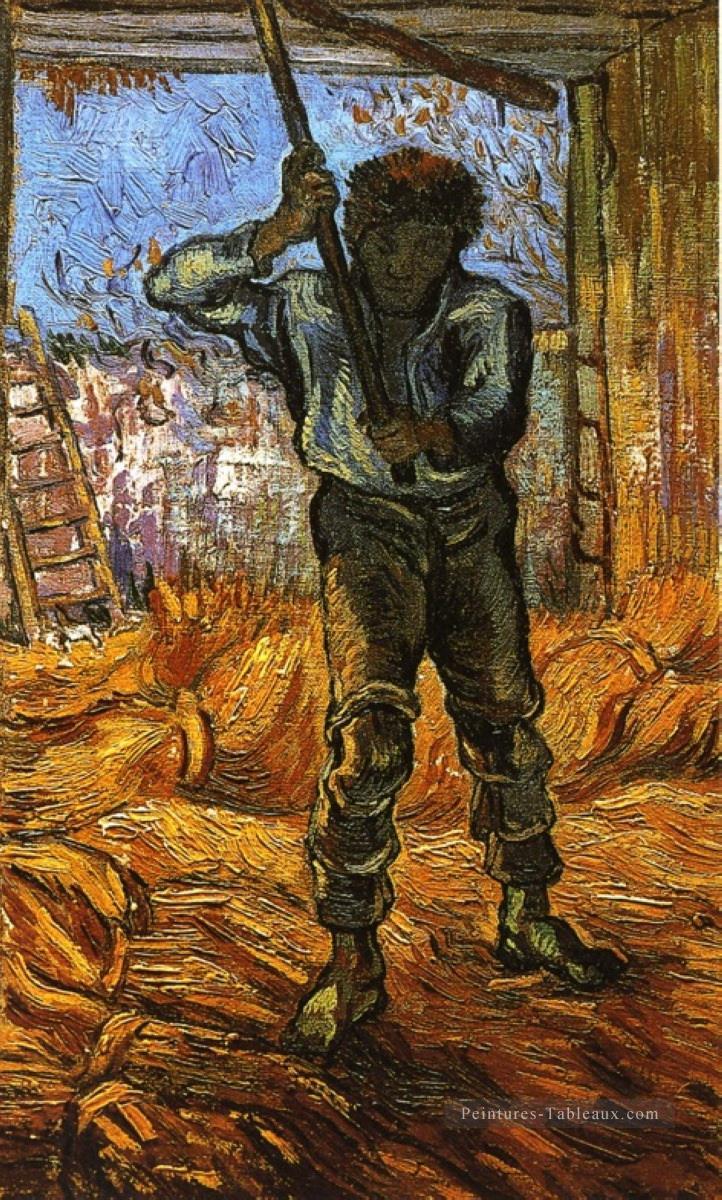 Le Batteur après Millet Vincent van Gogh Peintures à l'huile